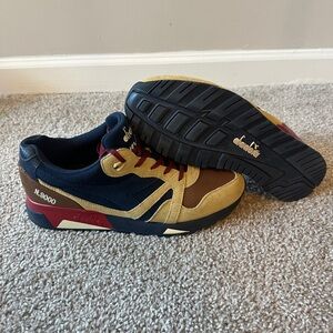 Diadora N.9000 Sneakers - Navy, Brown, and Gold
